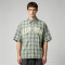 Towel Embroidery Plaid Short Sleeve Shirt | Relaxed Oversized Fit | Breathable Cotton Plaid Fabric | Clothing Manufacturer