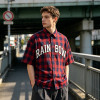 Applique Plaid Short Sleeve Shirt | Boxy Oversized Fit | Street Daily Casual Wear | OEM Streetwear