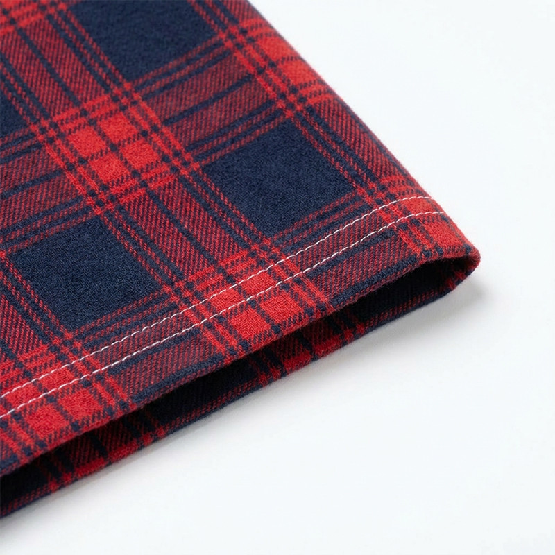 Applique Plaid Short Sleeve Shirt