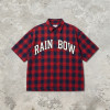 Applique Plaid Short Sleeve Shirt | Boxy Oversized Fit | Street Daily Casual Wear | OEM Streetwear