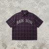 Rhinestone Hotfix Plaid Short Sleeve Shirt | Street Casual Daily Outfit | Clothing Manufacturer
