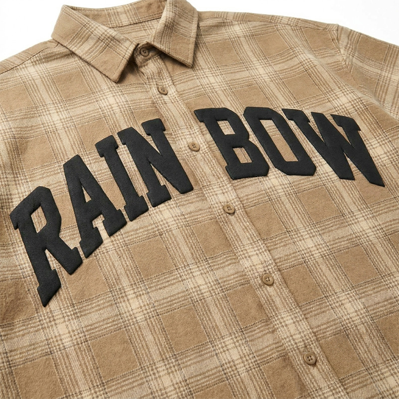 Puff Print Plaid Short Sleeve Shirt