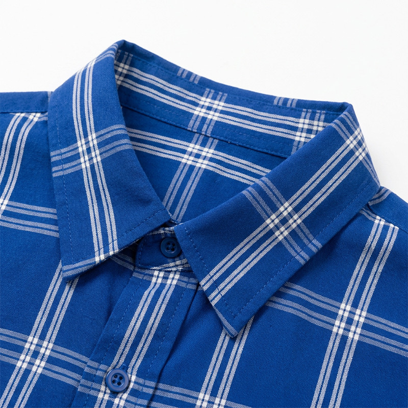 Silicone Print Plaid Short Sleeve Shirt