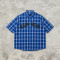 Silicone Print Plaid Short Sleeve Shirt | Loose Boxy Fit | Woven Cotton Fabric | OEM Streetwear