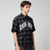 Screen Print Plaid Short Sleeve Shirt | Cotton blend Plaid Fabric | Streetwear Daily Outfit | Streetwear Manufacturer