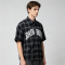 Screen Print Plaid Short Sleeve Shirt | Cotton blend Plaid Fabric | Streetwear Daily Outfit | Streetwear Manufacturer