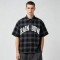 Screen Print Plaid Short Sleeve Shirt | Cotton blend Plaid Fabric | Streetwear Daily Outfit | Streetwear Manufacturer