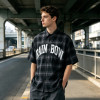 Screen Print Plaid Short Sleeve Shirt | Cotton blend Plaid Fabric | Streetwear Daily Outfit | Streetwear Manufacturer