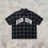 Screen Print Plaid Short Sleeve Shirt | Cotton blend Plaid Fabric | Streetwear Daily Outfit | Streetwear Manufacturer