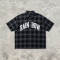 Screen Print Plaid Short Sleeve Shirt | Cotton blend Plaid Fabric | Streetwear Daily Outfit | Streetwear Manufacturer