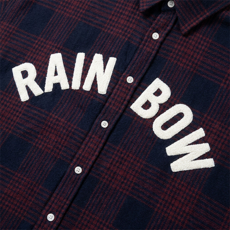 Plaid Shirt With Towel Embroidery