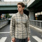 Long Sleeve Plaid with Reflective Print Shirt | Reflective Night Visible | Street Daily Outfit | Clothing Manufacturer