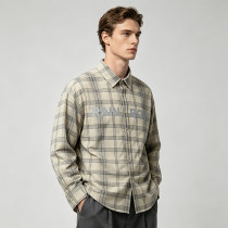 Long Sleeve Plaid with Reflective Print Shirt | Reflective Night Visible | Street Daily Outfit | Clothing Manufacturer