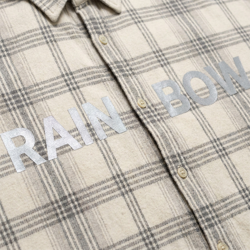Long Sleeve Plaid with Reflective Print Shirt