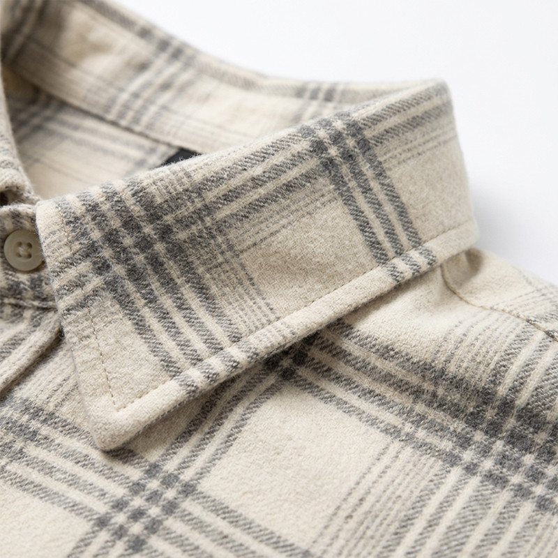 Long Sleeve Plaid with Reflective Print Shirt
