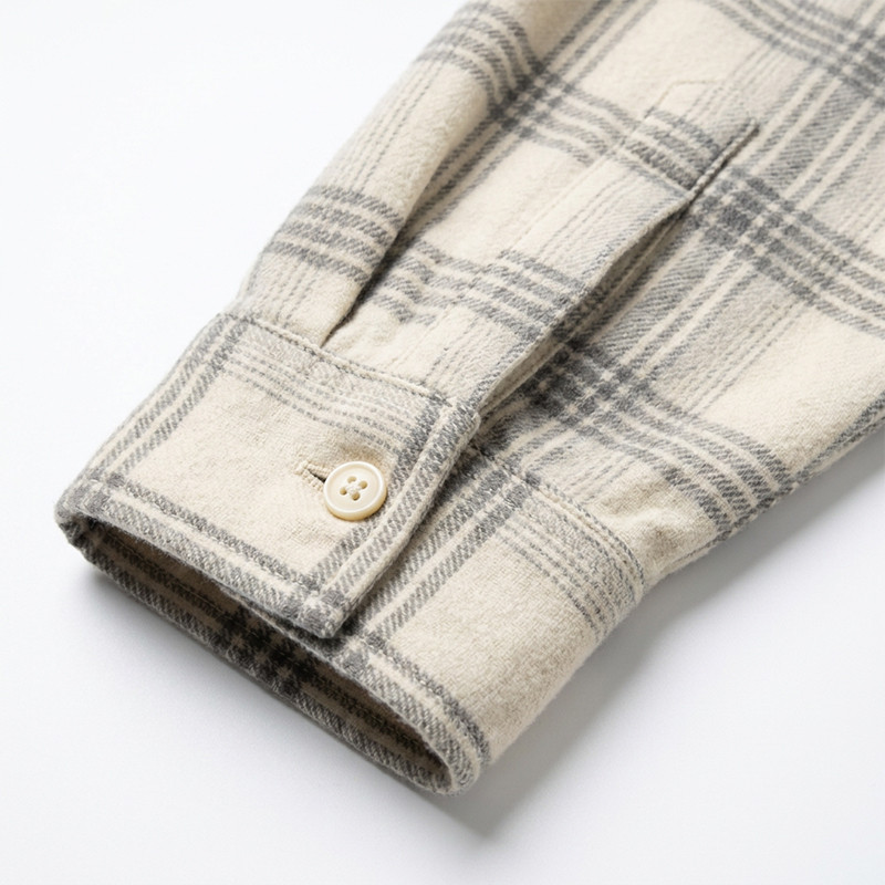 Long Sleeve Plaid with Reflective Print Shirt
