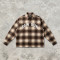 Silicone Print Long Sleeve Plaid Shirt | Oversized Fit | Cotton Blend Plaid Button Up Top | OEM Streetwear
