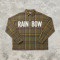 Long Sleeve Army Green Plaid Silicone Print Shirt | Raised 3D Letter | Street Casual Daily Wear | Clothing Manufacturer