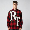 Applique Embroidery Long Sleeve Plaid Shirt | Loose Oversized Fit | 100% Cotton | OEM Streetwear