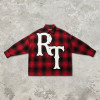 Applique Embroidery Long Sleeve Plaid Shirt | Loose Oversized Fit | 100% Cotton | OEM Streetwear