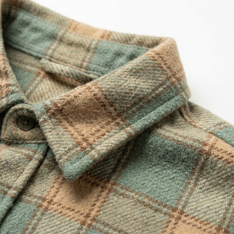 Plaid Applique Shirt With Towel Embroidery