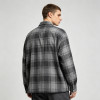 Grey Plaid Shirt With Leather Applique | 100% Cotton | Hip Hop Street Daily Wear | Clothing Manufacturer