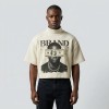 Cropped Mock Neck DTG Print and Washed T Shirt | Heavyweight Cotton | Custom Streetwear Manufacturer