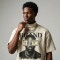 Cropped Mock Neck DTG Print and Washed T Shirt | Heavyweight Cotton | Custom Streetwear Manufacturer