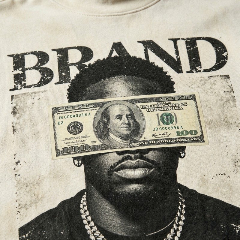 Cropped Mock Neck DTG Print and Washed T Shirt