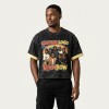 Distressed Washed DTG Print Graphic Tee | 100% Cotton Oversized Cropped Fit | Street Daily Wear | Custom Streetwear
