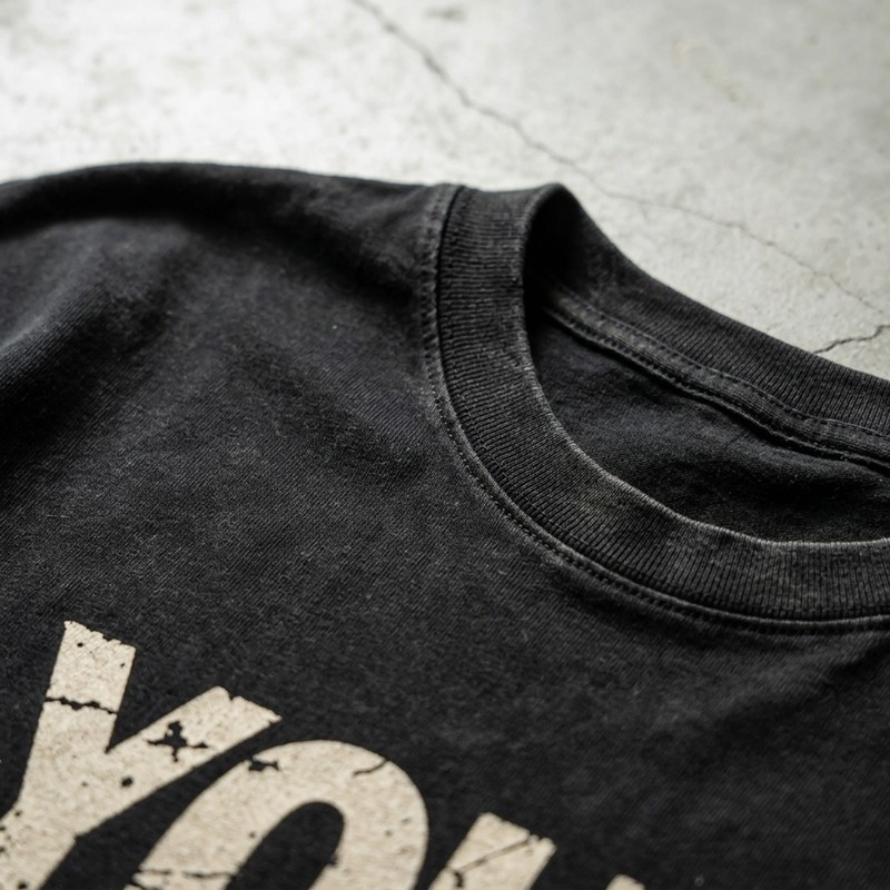 Washed Crack DTG Print Cropped Distressed Tee