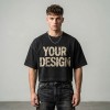 Washed Crack DTG Print Cropped Distressed Tee | Hip Hop Street Casual Wear | Streetwear Clothing Manufacturer