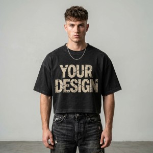 Washed Crack DTG Print Cropped Distressed Tee | Hip Hop Street Casual Wear | Streetwear Clothing Manufacturer