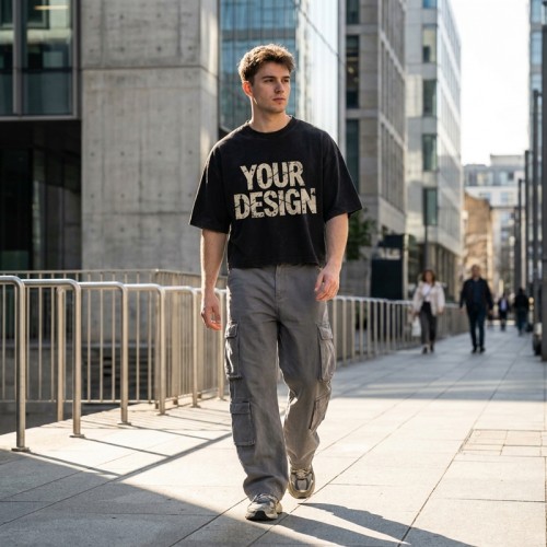 Washed Crack DTG Print Cropped Distressed Tee | Hip Hop Street Casual Wear | Streetwear Clothing Manufacturer