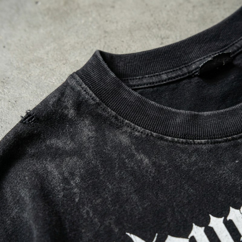 Washed DTG Print Distressed Oversized Tee