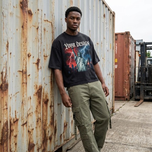 Washed DTG Print Distressed Oversized Tee | 100% Cotton Oversized Fit | Custom Streetwear Manufacturer