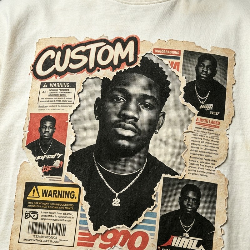 DTG Print Washed Oversize Drop Shoulder Cropped Tee