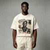 DTG Print Washed Oversize Drop Shoulder Cropped Tee | Vintage Frayed Raw Edge | Streetwear Manufacturer