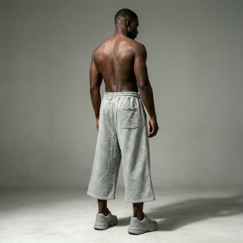 DTG Galaxy Print Pearl Bead Rhinestone Capri pants | French Terry Drawstring Waist | OEM Streetwear