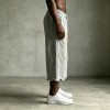 Pearl Bead Embellished Wavy Hem Cropped Capri pants | Elastic Drawstring Waist | Custom Streetwear