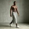 Pearl Bead Embellished Wavy Hem Cropped Capri pants | Elastic Drawstring Waist | Custom Streetwear