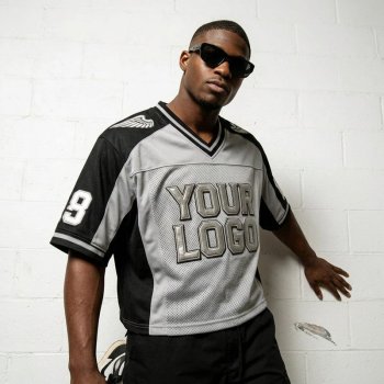 Custom Men's Oversized Boxy Mesh Panel Jersey T-Shirt