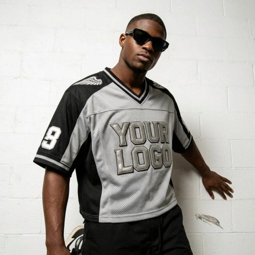 Custom Men's Oversized Boxy Mesh Panel Jersey T-Shirt