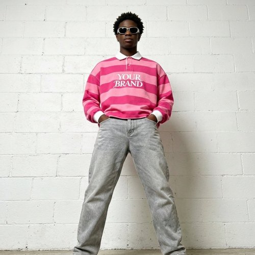 Custom Men's Oversized Boxy Embroidery Cotton-Blend T-Shirt