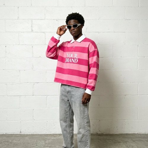 Custom Men's Oversized Boxy Embroidery Cotton-Blend T-Shirt
