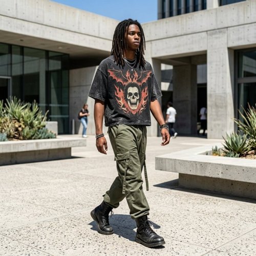 Custom Men's Oversized Boxy 100% Cotton Vintage Cracked Print T-Shirt