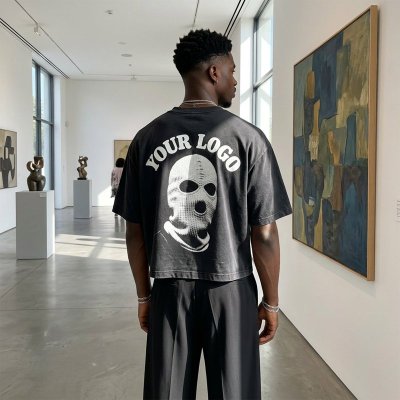 Custom Men's Oversized Boxy 100% Cotton DTG Print T-Shirt