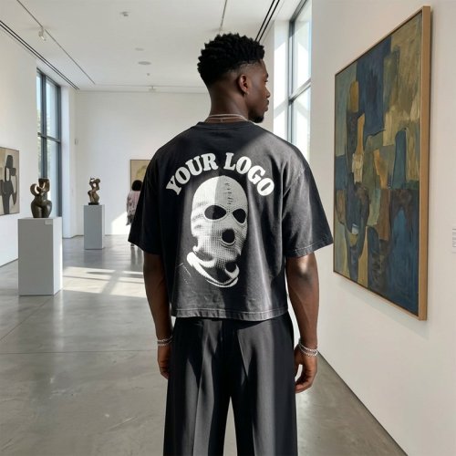Custom Men's Oversized Boxy 100% Cotton DTG Print T-Shirt