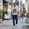 Custom Men's Oversized Boxy 95/5 Cotton-Spandex DTG Wash Rivet T-Shirt