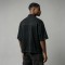 DTG Print Washed Mock Neck Cropped Oversize Tee | Gothic Patchwork Collage Graphic | Custom Streetwear